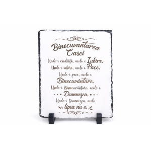 Placă decorativă din ardezie „Binecuvântarea Casei”