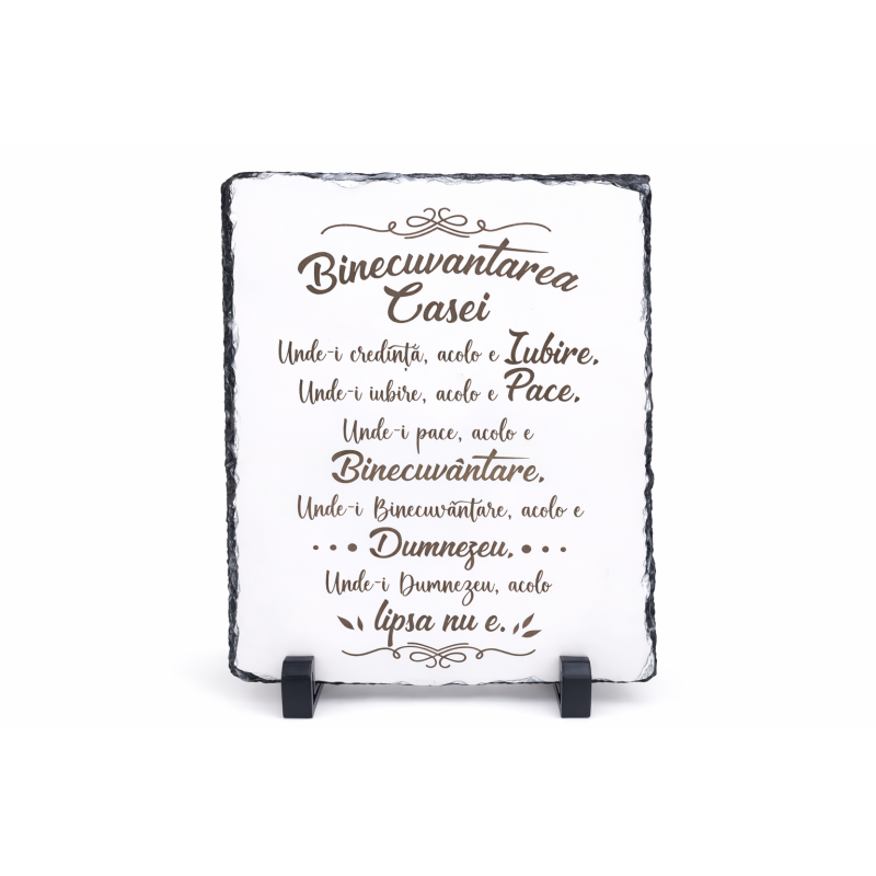 Placă decorativă din ardezie „Binecuvântarea Casei”
