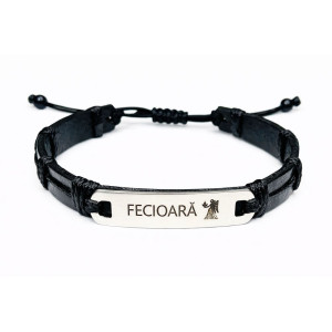 bratara-piele-inox-zodie-fecioara-detaliu