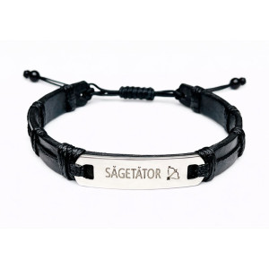 bratara-piele-inox-zodie-sagetator-detaliu