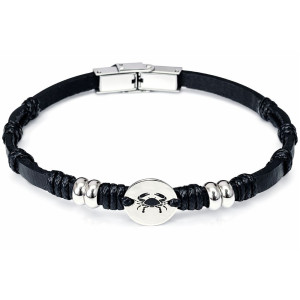 Brățară piele unisex zodia Rac detaliu