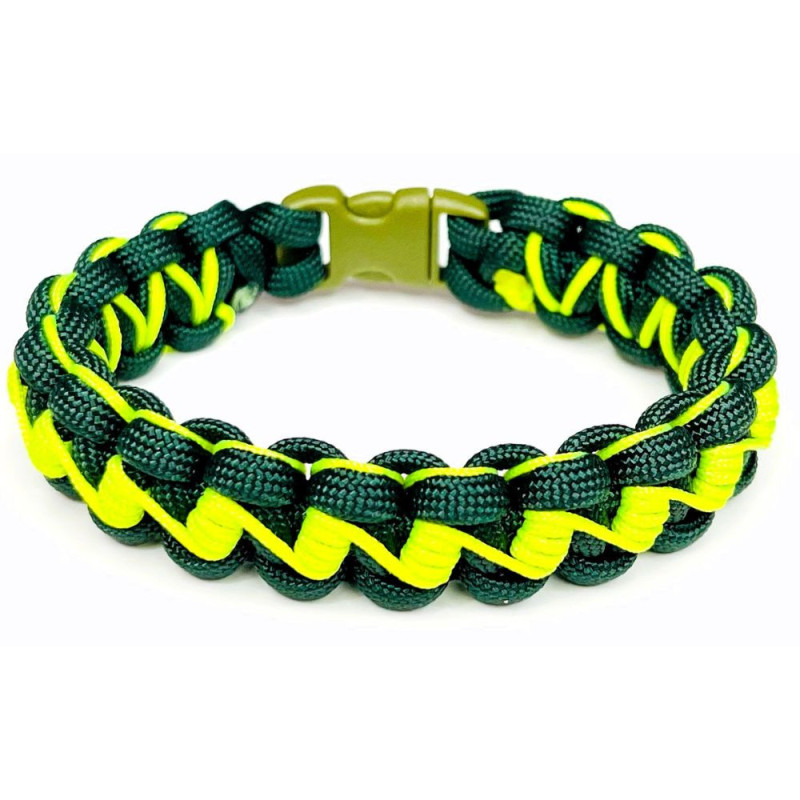 bratara paracord cu catarama verde neon