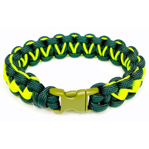 bratara paracord cu catarama verde neon