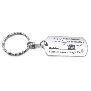breloc inox gravat ai grija cum conduci cadou sofer