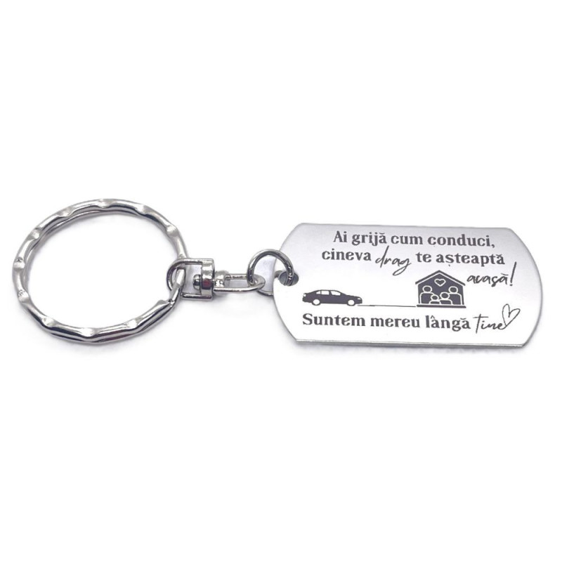 breloc inox gravat ai grija cum conduci cadou sofer