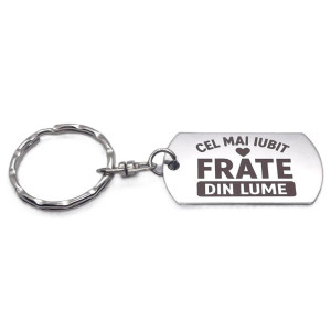 Breloc inox gravat „Cel mai iubit frate” – cadou special