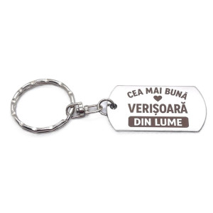 Breloc inox gravat „Cea mai bună verișoară” – cadou special