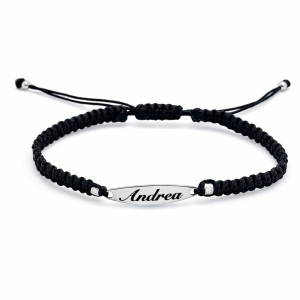Set brățări din șnur împletit personalizate pentru cuplu, roșu și negru
