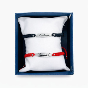 Set brățări din șnur împletit personalizate pentru cuplu, ambalaj cadou