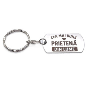 Breloc inox gravat „Cea mai bună prietenă” – cadou special