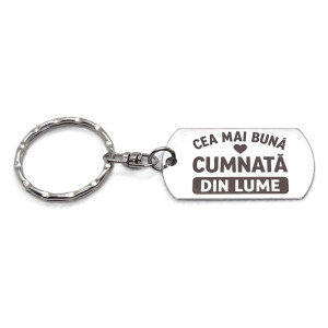 Breloc inox gravat „Cea mai bună cumnată” – cadou special