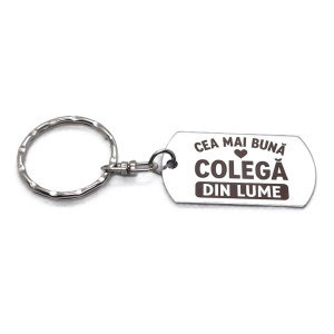 Breloc inox gravat „Cea mai bună colegă” – cadou special
