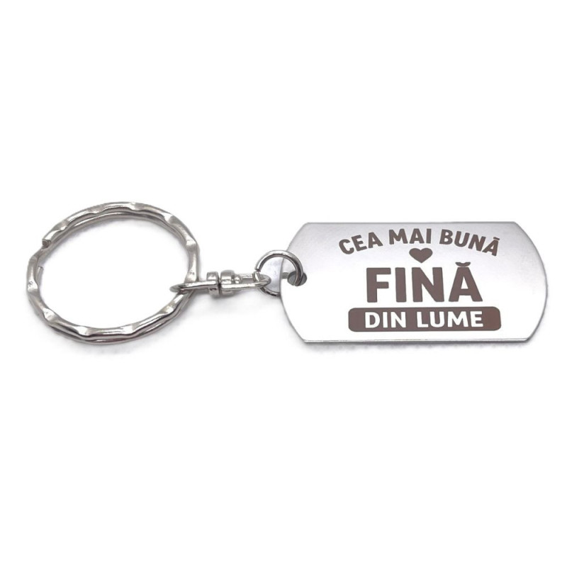 Breloc inox gravat „Cea mai bună fină” – cadou special