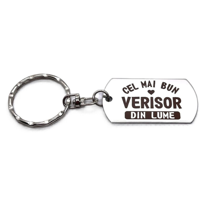 Breloc inox gravat „Cel mai bun verișor” – cadou special