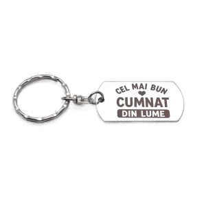 Breloc inox gravat „Cel mai bun cumnat” – cadou special