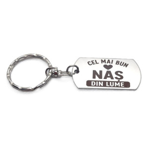 Breloc inox gravat „Cel mai bun naș” – cadou special