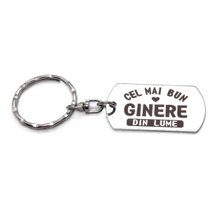 Breloc inox gravat „Cel mai bun ginere” – cadou special