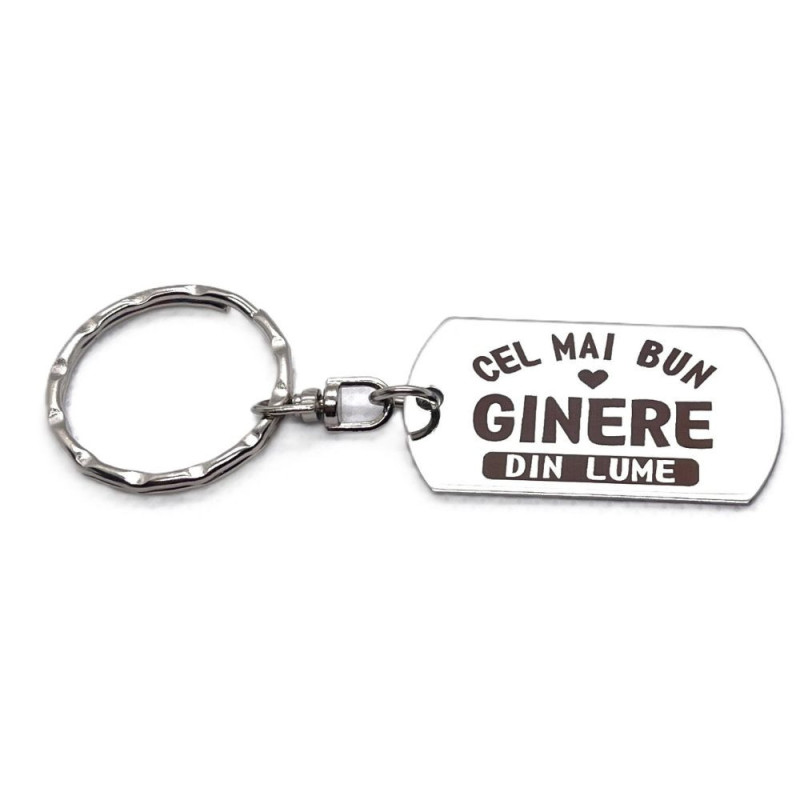 Breloc inox gravat „Cel mai bun ginere” – cadou special