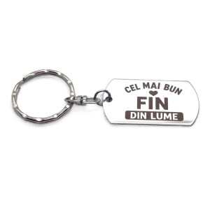 Breloc inox gravat „Cel mai bun fin” – cadou special