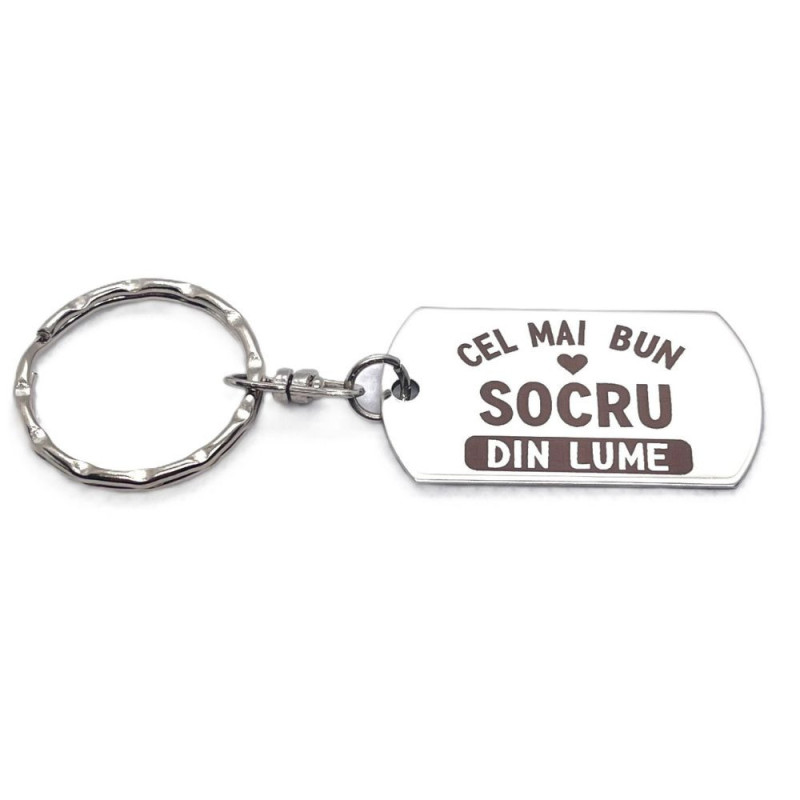 Breloc inox gravat „Cel mai bun fin” – cadou special
