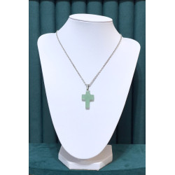 Lanțișor inox(oțel inoxidabil) cu cruciuliță din aventurin